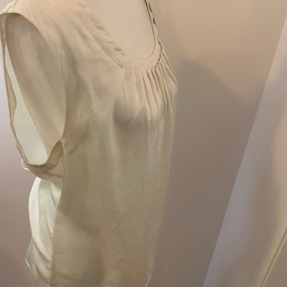 Talbots satiny soft white top, size M - Picture 2 of 5